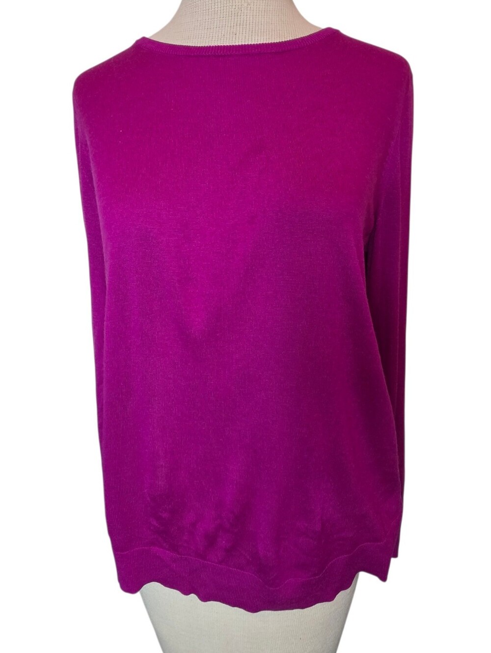 Banana Republic Silk Cashmere Sweater Size M Magenta Lightweight Preppy Luxury